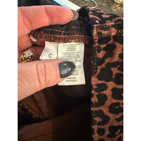 Loft Brown & Black Corduroy High Waist Skinny Jeans sz 12 Mob Wife - Picture 8 of 8